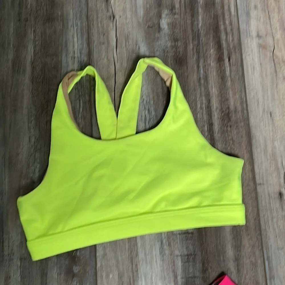 Girls neon leggings and sports bra set
